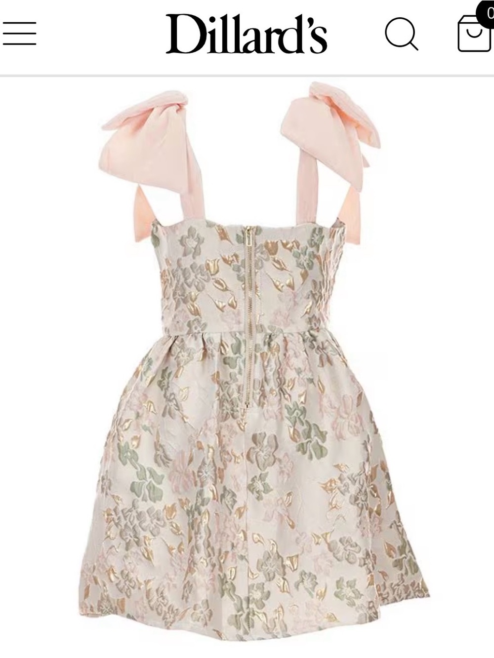 GB Little Girls Baroque Floral Bow Strap Dress - size 4T with Pale Pink velvet - Picture 3 of 7